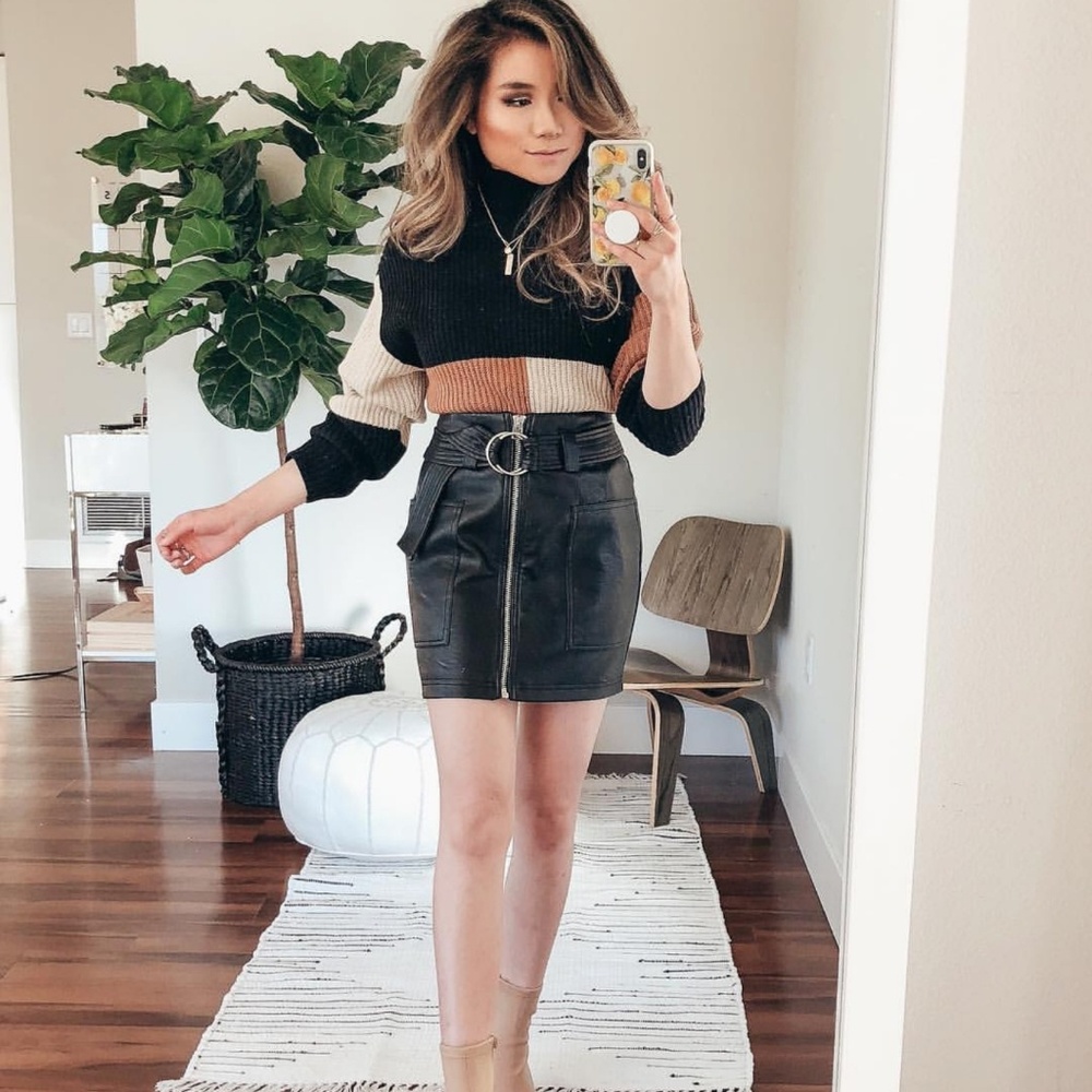 Topshop Faux Leather Skirt US SIZE 2